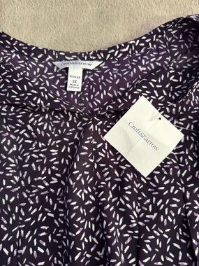 croft & barrow Purple Printed Plus Size Women’s Blouse